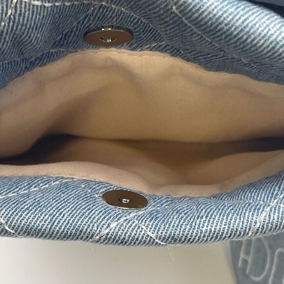 NWT RAE DUNN Crossbody Bag Blue Denim Quilted Purse With Matching Pouch New - Picture 13 of 14